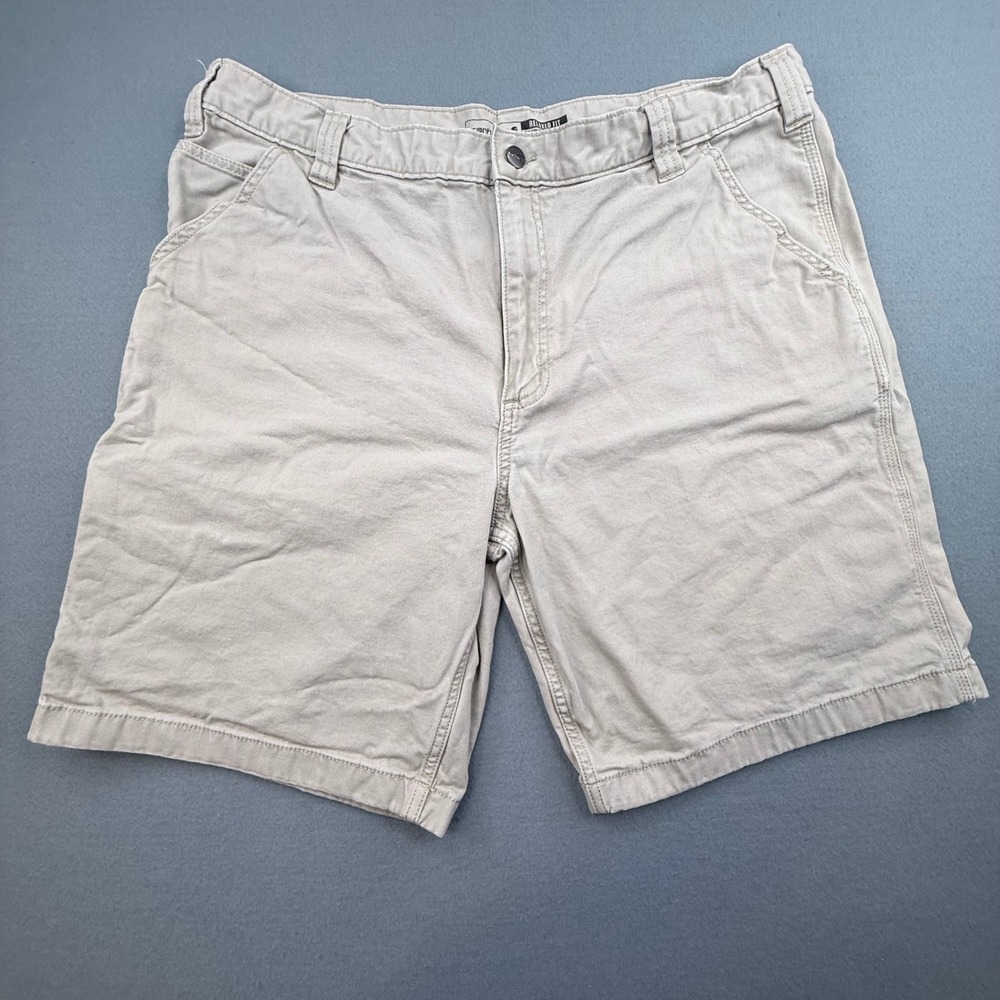 Carhartt Canvas Work Shorts Mens 40 Tan Khaki Relaxed Fit Utility Carpenter